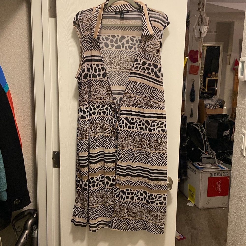 Animal print Swim suit Cover/ Duster cardigan